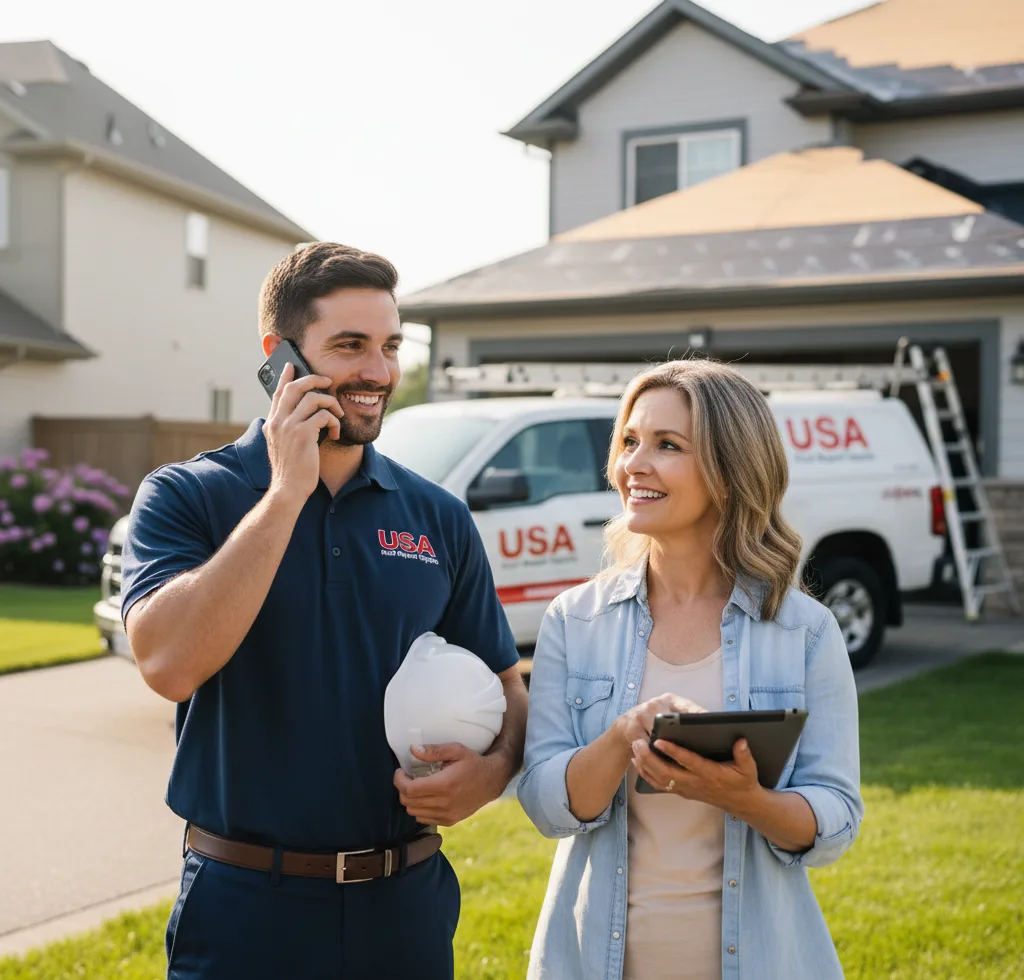 USA Roof Repair Experts customer support in North Woodstock